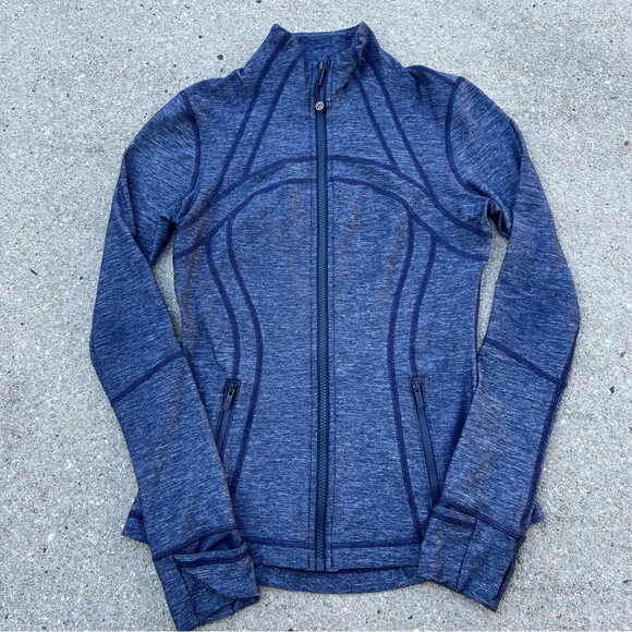 lululemon athletica Jackets & Blazers - Lululemon Define Jacket Rulu Size 6 Heathered Hero Navy Blue Soft Stretch